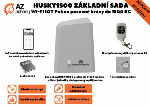 Husky1500 základní sada - Wi-Fi IoT pohon posuvné brány do 1500 kg